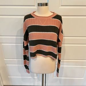 Hollister Striped Crop Knit Sweater